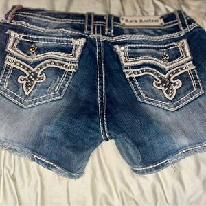 Women’s Rock Revival Women's Blue Denim Shorts with Embroidered Back Pockets